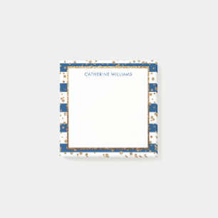 Bloco De Notas Glitter Confetti Dourado com Glitter Azul-Marinho 