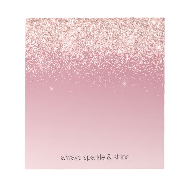 Bloco De Notas Glitter Cor-de-Rosa (Frente)
