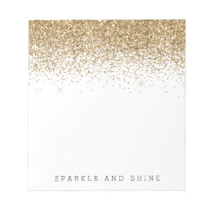 Bloco De Notas Glitter de Falsificação do Minigráfico Dourado