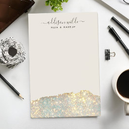Bloco De Notas Glitter de Glam Moderno de Script de Assinatura Ho