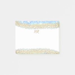 Bloco De Notas glitter dourado azul glitter glitter nome monogram