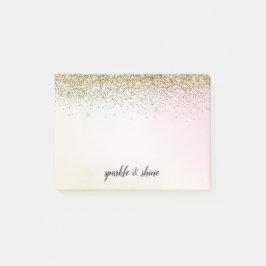 Bloco De Notas Glitter Dourado Pastel Tie Dye Ombre Sparkle