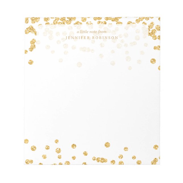 Bloco De Notas Glitter Glam Chic Falso Confete c/ Nome  (Frente)