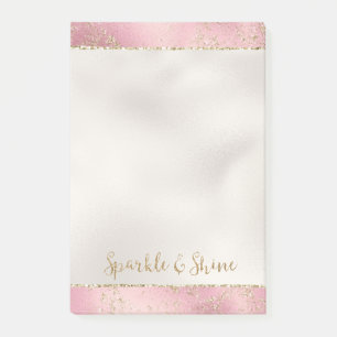 Bloco De Notas Glitter Glitz Brikle Rosa Dourado
