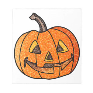 Bloco De Notas Glitter Jack O'Lantern