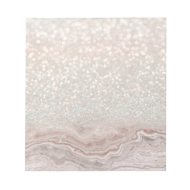 Bloco De Notas Glitter Marble Linda Rosa Dourada (Frente)
