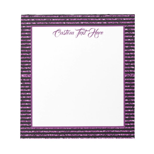 Bloco De Notas Glitter preto-roxo, esmagador, com brilho esbranqu (Frente)