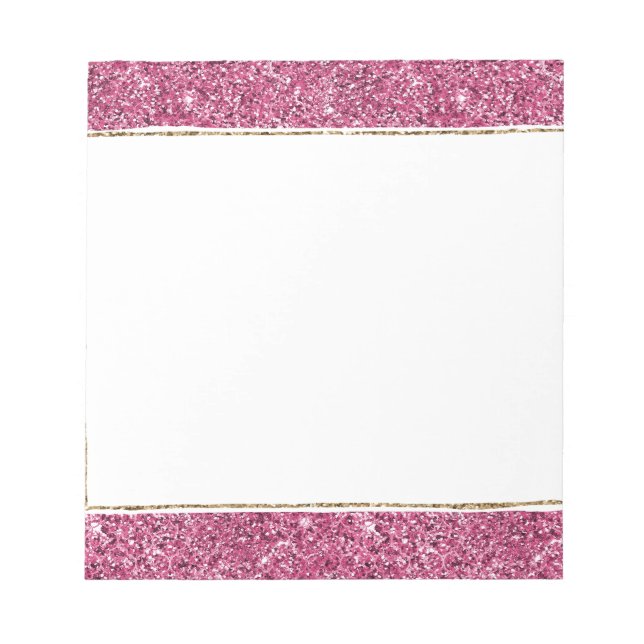 Bloco De Notas Glitter Rosa (Frente)