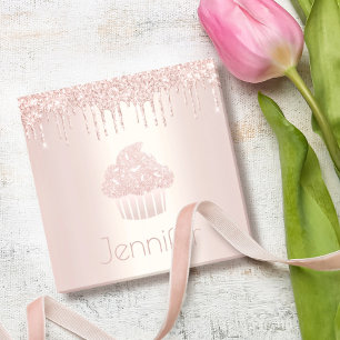 Bloco De Notas Glitter rosa de cupcake de glitter de , moderno