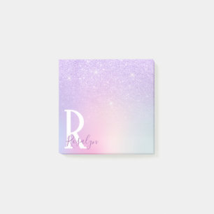 Bloco De Notas Glitter roxo elegante de na moda com cinta