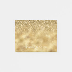 Bloco De Notas Glitter Sparkle Dourado  