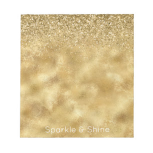 Bloco De Notas Glitter Sparkle Dourado
