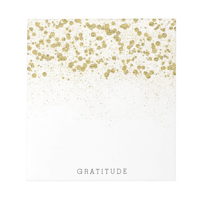 Bloco De Notas Glittery Dourado Confetti (Frente)