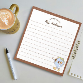 Bloco De Notas Globe Bonito Retro Engraçado Volta Para O Castanho