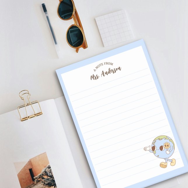 Bloco De Notas Globe Retro-Engraçado De Volta À Escola (Criador carregado)