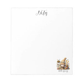 Bloco De Notas Gnome e abelha em Primavera