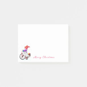 Bloco De Notas Gnome engraçado com bicicleta e presentes - Natal
