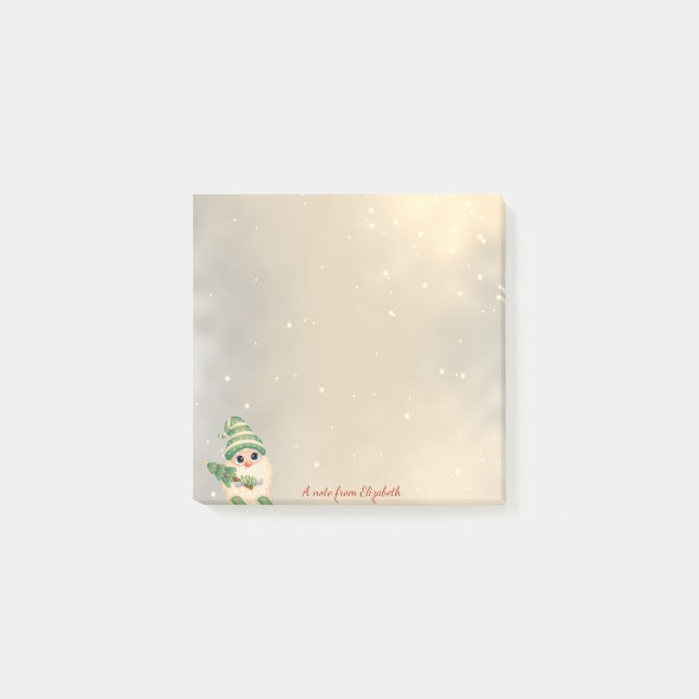 Bloco De Notas Gnome Pinheiro Dourado Feriado (Frente)