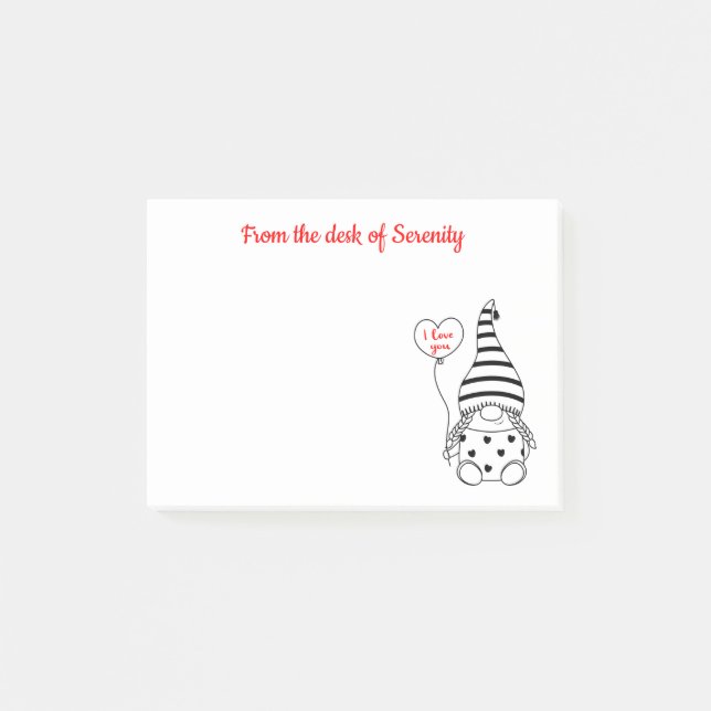 Bloco De Notas Gnomo Bonito Adorava Gnomos de Jardim das Fadas (Frente)