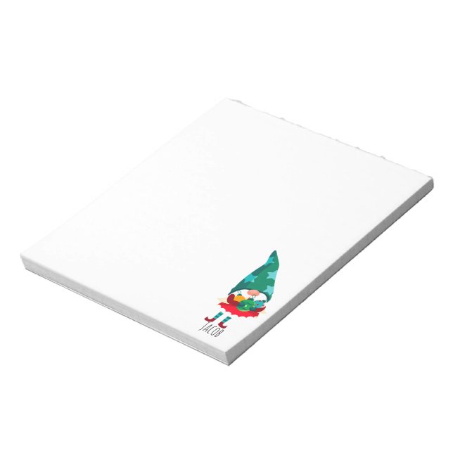 Bloco De Notas Gnomo de Natal bonito com Enfeites de natal (Invertido)