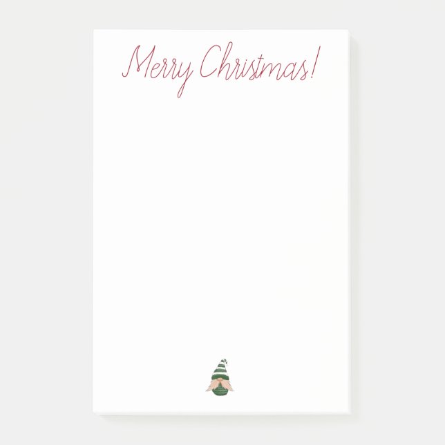 Bloco De Notas Gnomo de natal de desenho de aquarela (Frente)