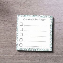 Bloco De Notas Goal Setting Checklist Foliage Sticky