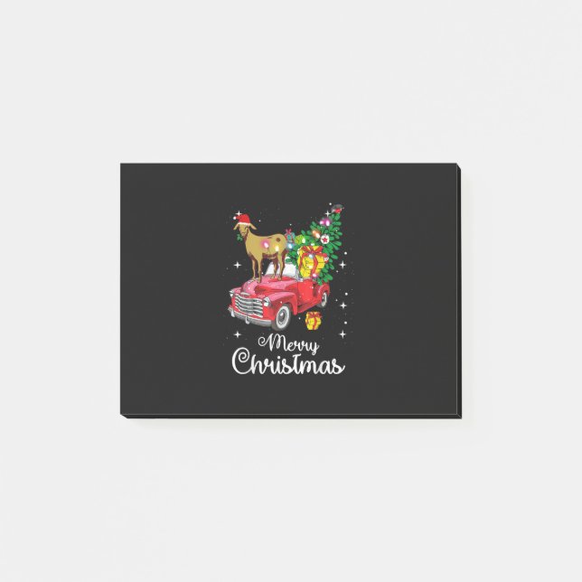Bloco De Notas Goat Rides Red Car Natal (Frente)