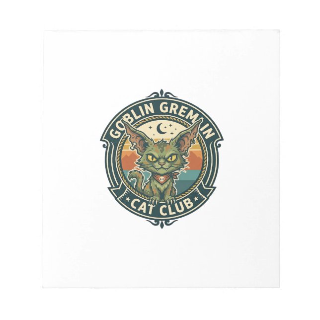 Bloco De Notas Goblin Gremlin Gato Design Fofo de Kitty - Goblin  (Frente)
