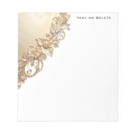 Bloco De Notas Gold Floral Embellishments Notepad