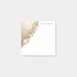 Bloco De Notas Gold Floral Embellishments Post it Notes