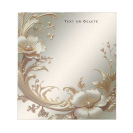 Bloco De Notas Gold Floral Notepad