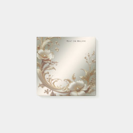 Bloco De Notas Gold Floral Post it Notes