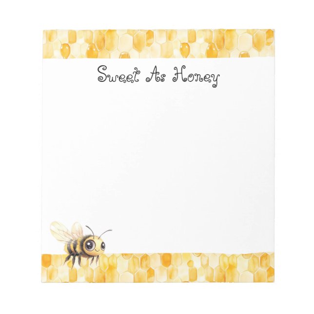 Bloco De Notas Gold Yellow Honey Bee  (Frente)