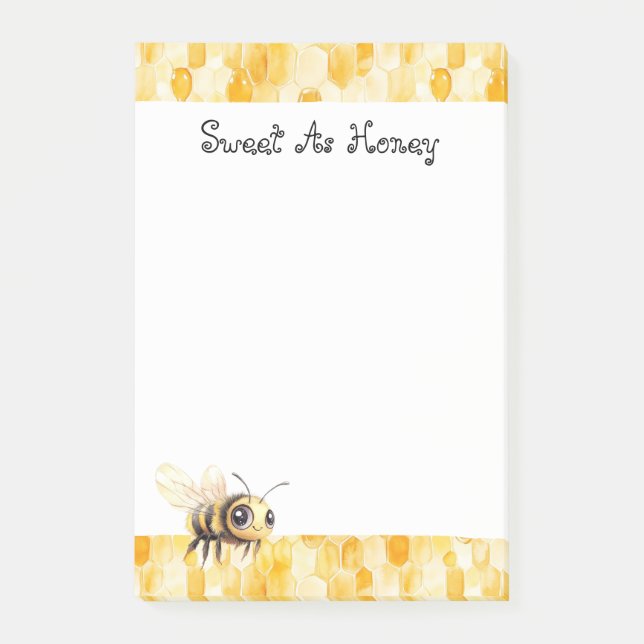 Bloco De Notas Gold Yellow Honey Bee  (Frente)