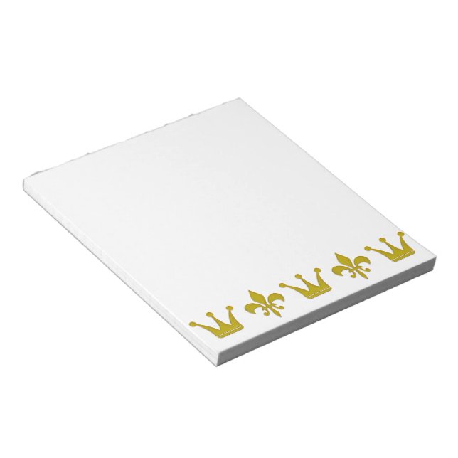 Bloco De Notas Golden Crown & Lily Border + your ideas (Inclinado)