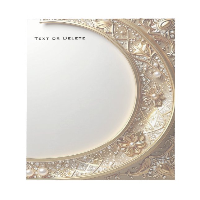 Bloco De Notas Golden Ornate Frame Notepad (Frente)