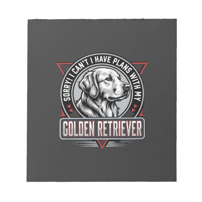 Bloco De Notas Golden Retriever Planeja Design de Crachá de Cacho (Frente)