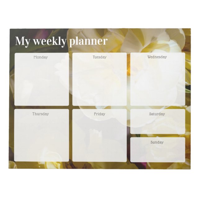Bloco De Notas Golden Yellow Tulip Weekly Planner (Frente)