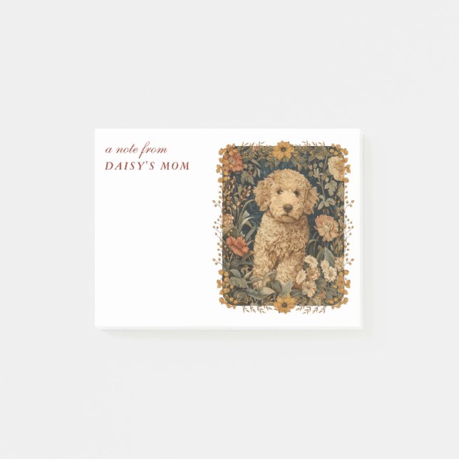 Bloco De Notas Goldendoodle Puppy para Doodle Mãe ou Pai (Frente)