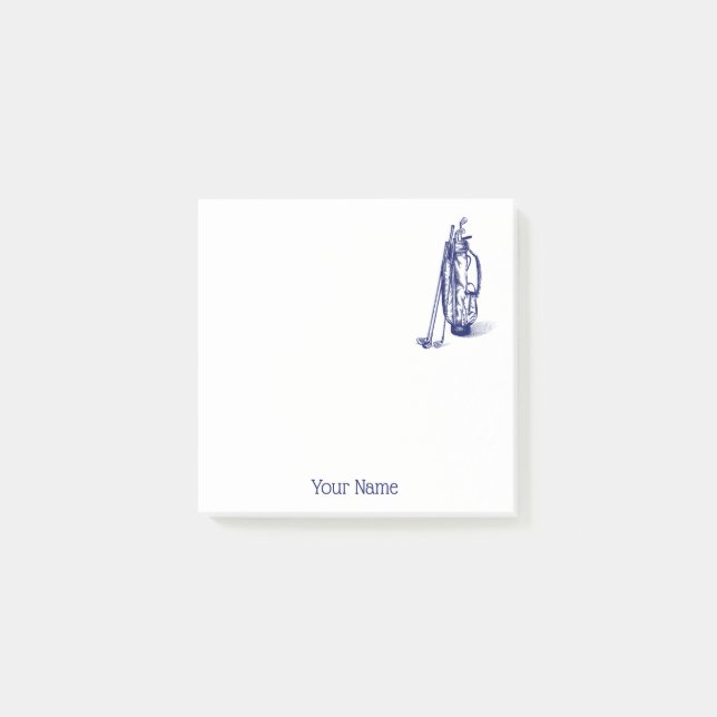 Bloco De Notas Golf Bag Golf Clusters Azul (Frente)