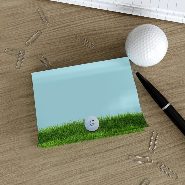 Bloco De Notas Golf Coach Blue and Green Post it Notes (Criador carregado)