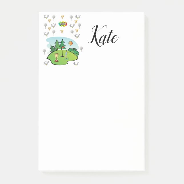 Bloco De Notas Golf com Notas Post-it (Frente)