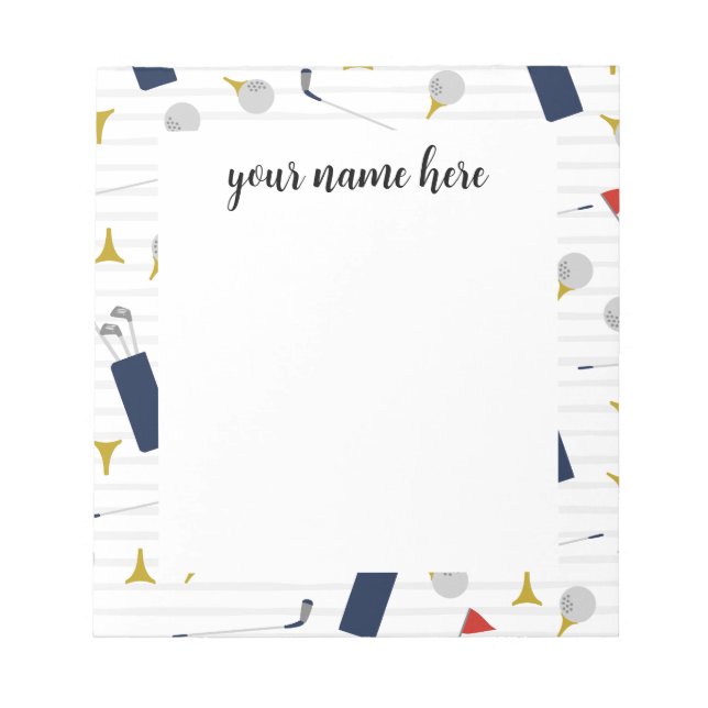 Bloco de notas Golf Personalizado (Frente)