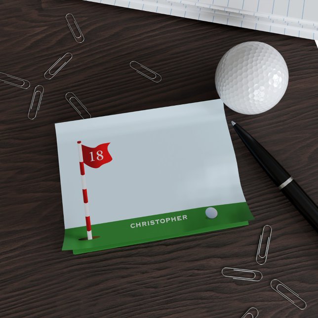 Bloco De Notas Golf Personalizado Colocando Posto Verde (Just add your name to the putting green and add your favorite flag number)