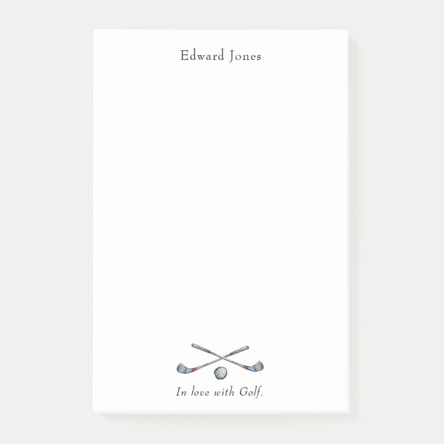 Bloco De Notas Golfe Clubs e Golfistas (Frente)