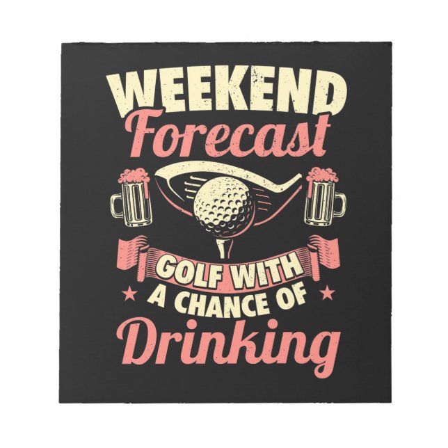Bloco De Notas Golfe De Previsão De Fim De Semana Com Possibilida (Frente)