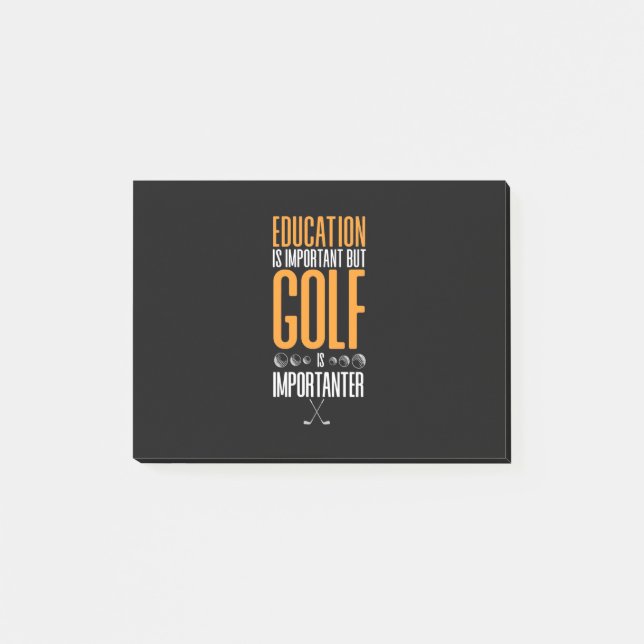 Bloco De Notas Golfe É Importante Do Que Educação (Frente)