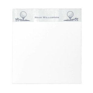 Bloco De Notas Golfer Golf Ball Retro Monograma