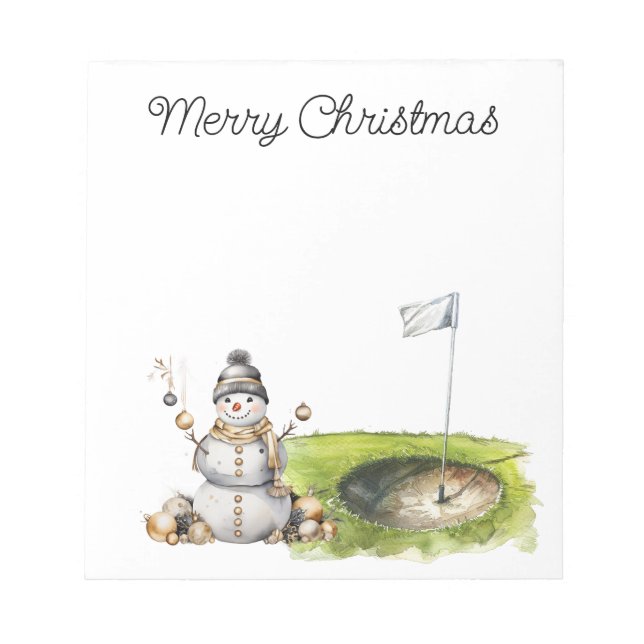 Bloco De Notas Golfer Snowman no campo de golfe (Frente)
