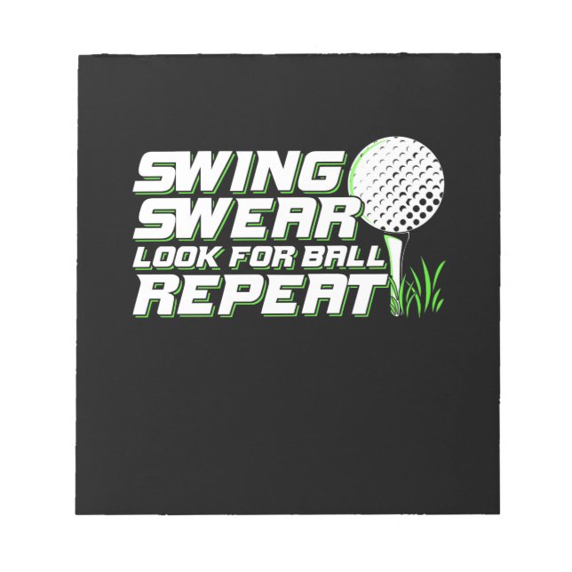 Bloco De Notas Golfer Swing Sweat Procura Bola (Frente)